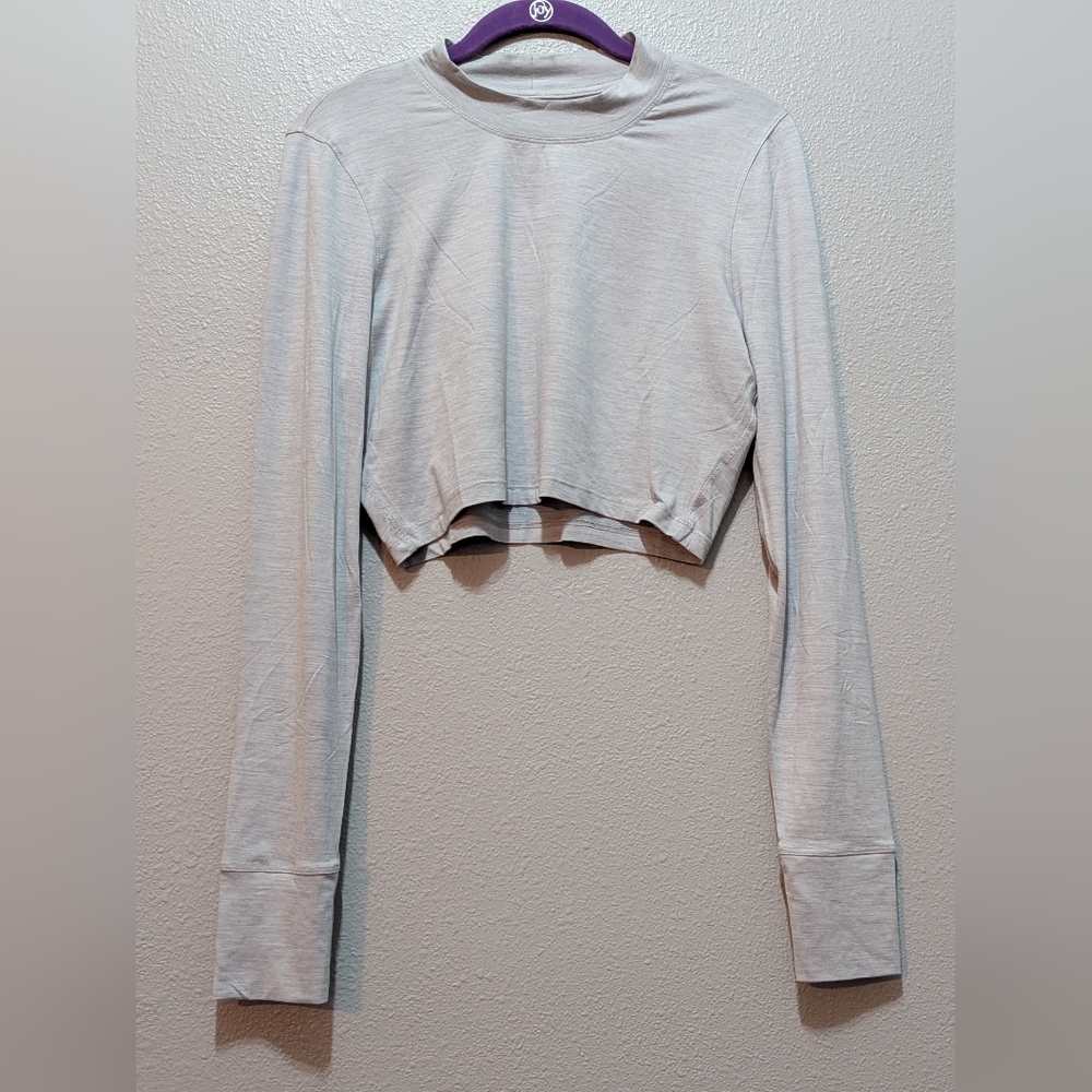Vuori | Heathered Grey | Lux Crop Tee | Size L
